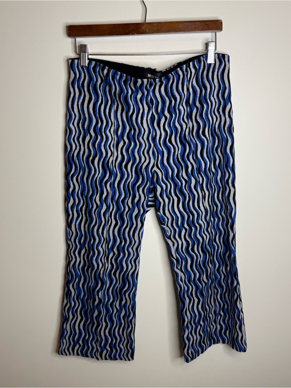 Anthropologie The Margot Kick-Flare Cropped Pants size medium blue